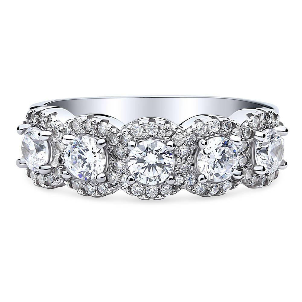 5-Stone CZ Band in Sterling Silver, 1 of 9