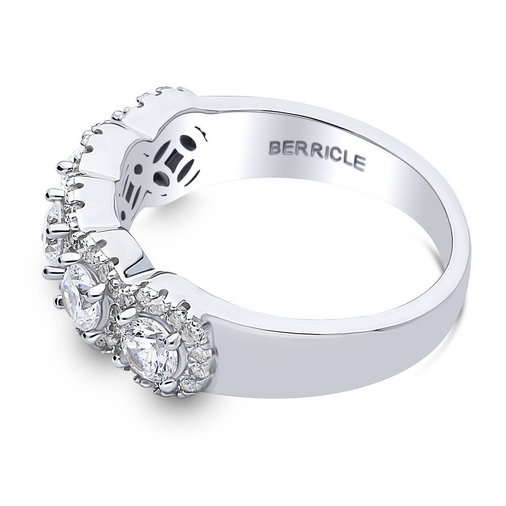 Angle view of 5-Stone CZ Band in Sterling Silver, 5 of 9