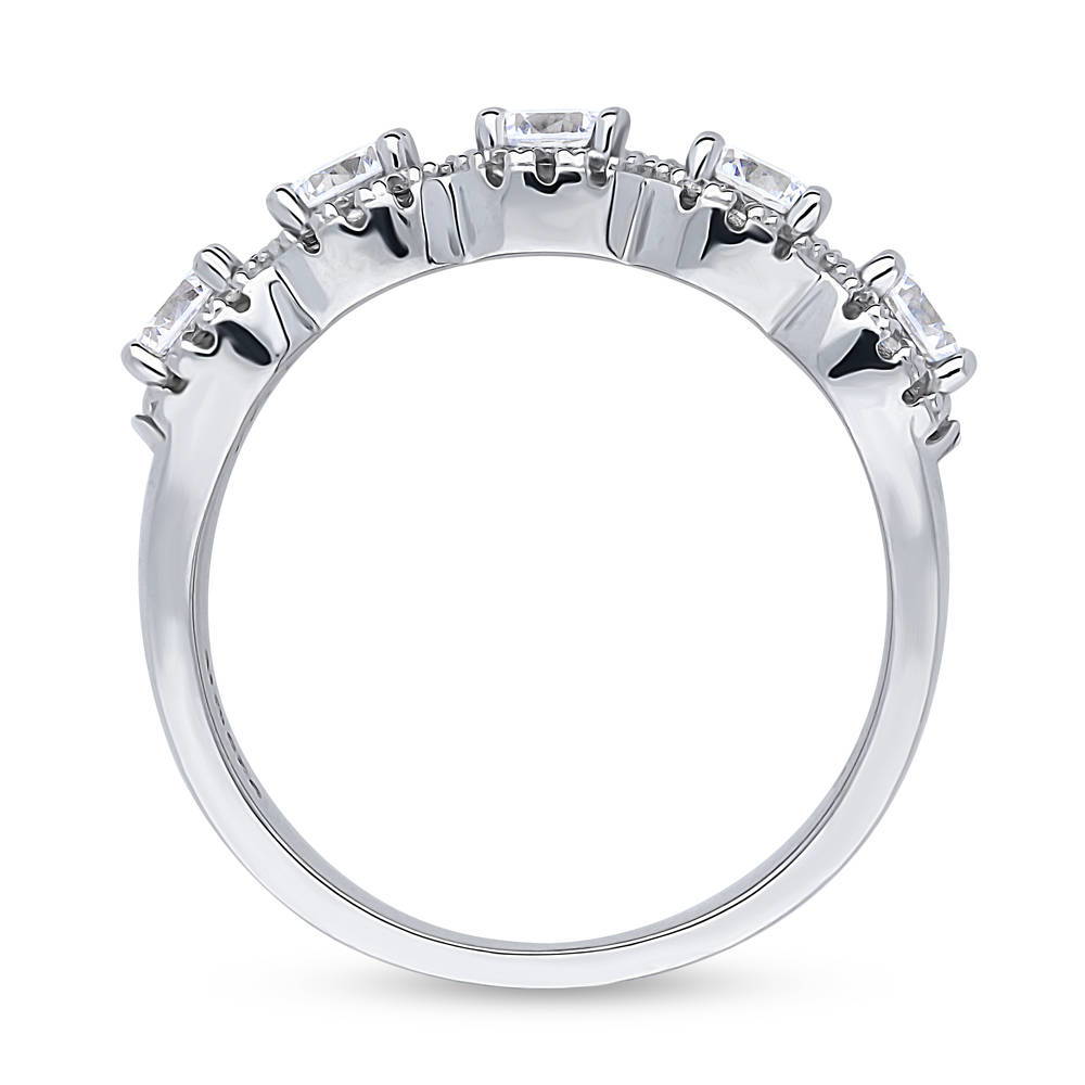 Alternate view of 5-Stone CZ Band in Sterling Silver, 8 of 9