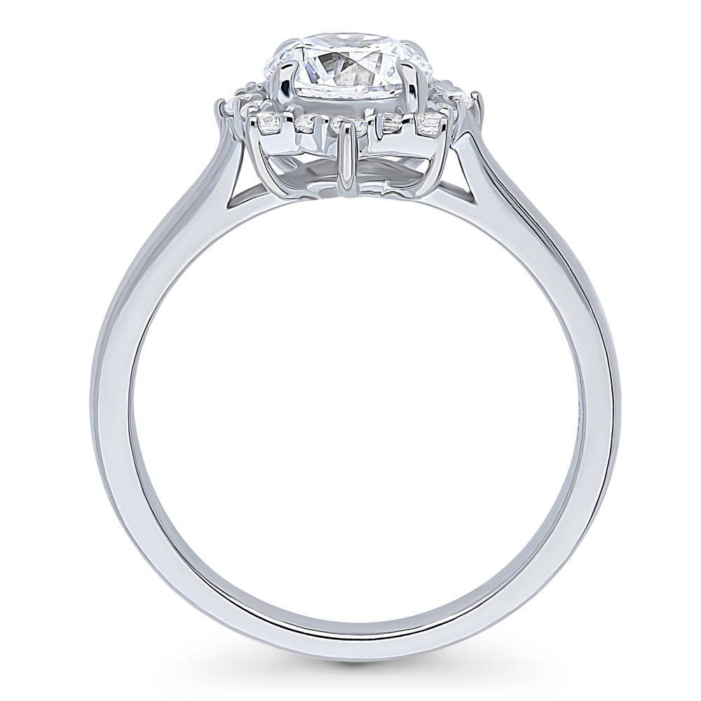Alternate view of Sunburst Halo CZ Ring in Sterling Silver, 7 of 8