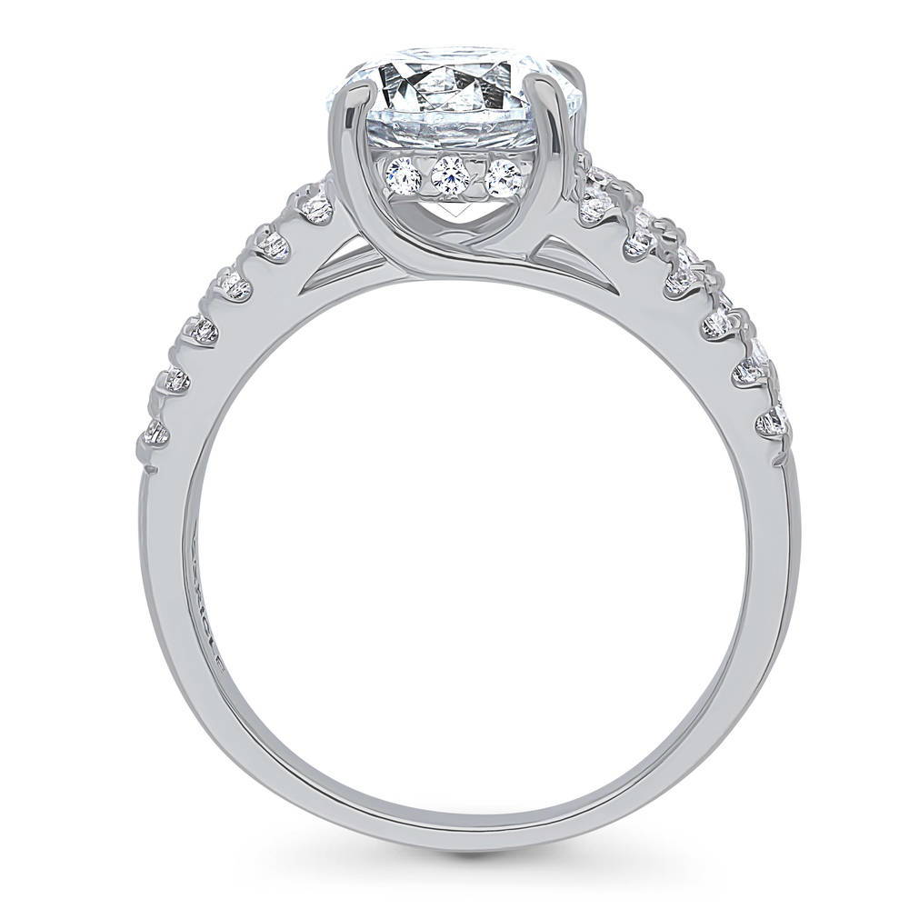Alternate view of Solitaire 2ct CZ Split Shank Ring in Sterling Silver, 7 of 8