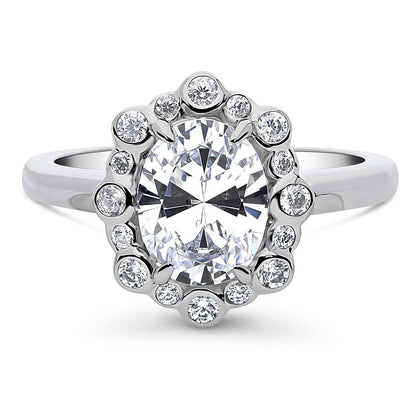 Bubble Halo CZ Ring in Sterling Silver