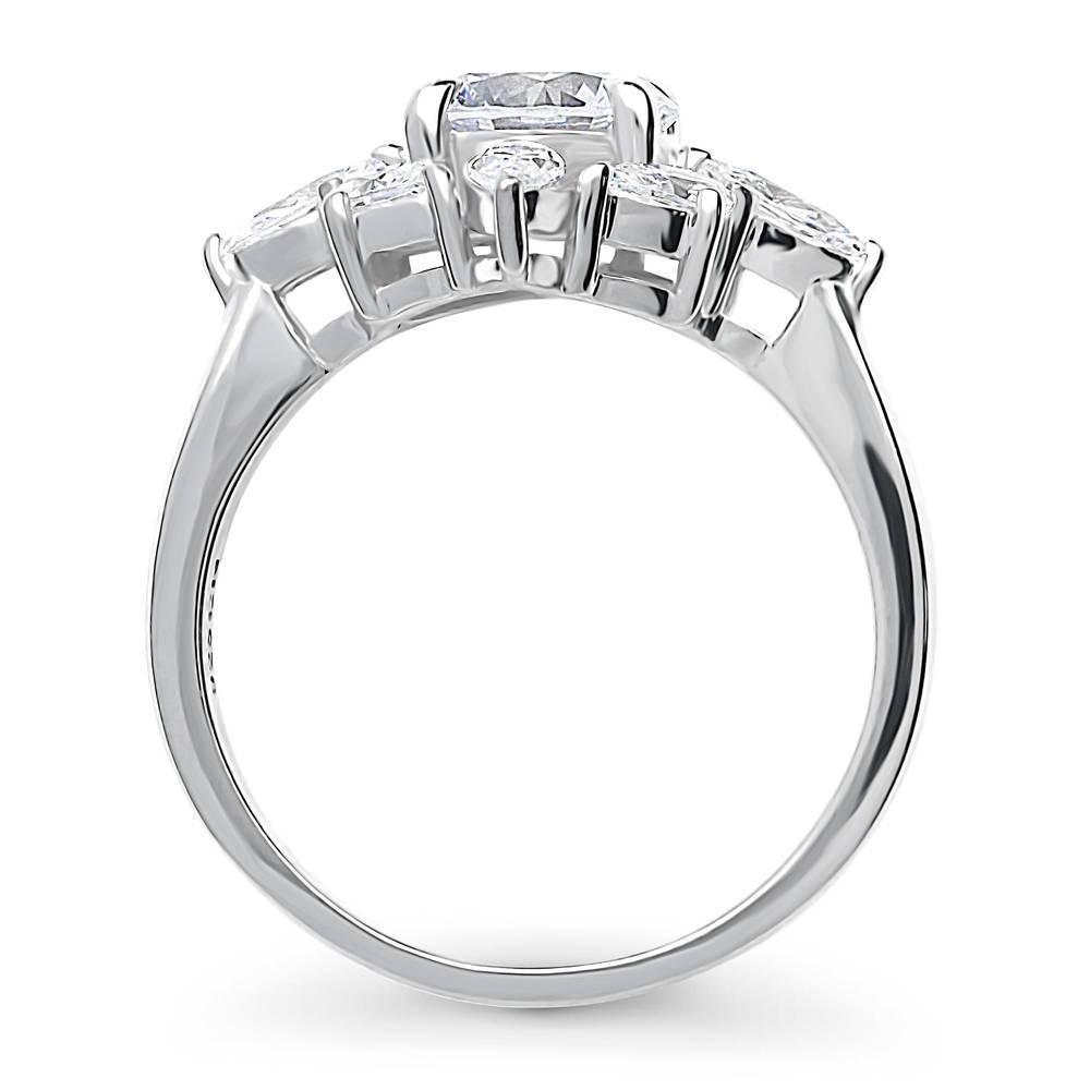 Alternate view of Solitaire Art Deco 1.25ct Round CZ Statement Ring in Sterling Silver