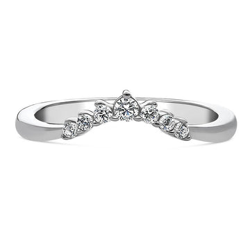 Wishbone 7-Stone CZ Curved Band in Sterling Silver