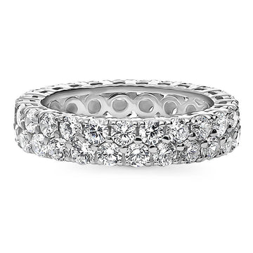 Pave Set CZ Eternity Ring in Sterling Silver