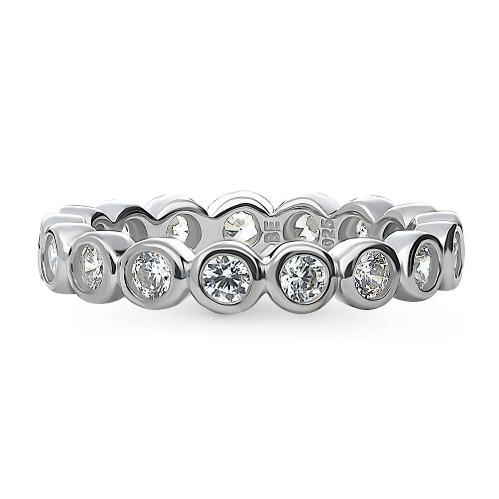 Bubble Bezel Set CZ Eternity Ring in Sterling Silver