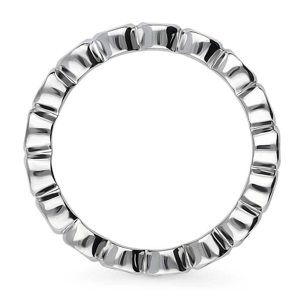 Bubble Bezel Set CZ Eternity Ring in Sterling Silver