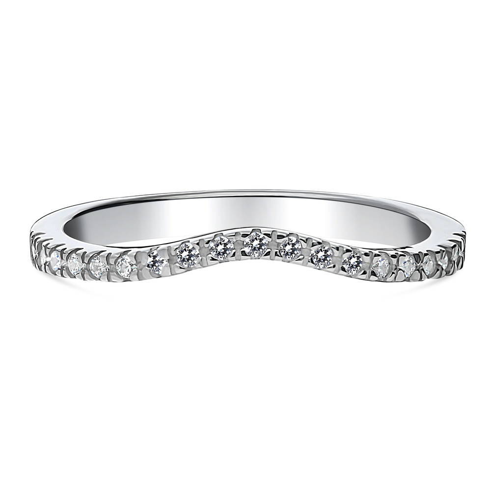 Wishbone CZ Eternity Ring in Sterling Silver, 1 of 9