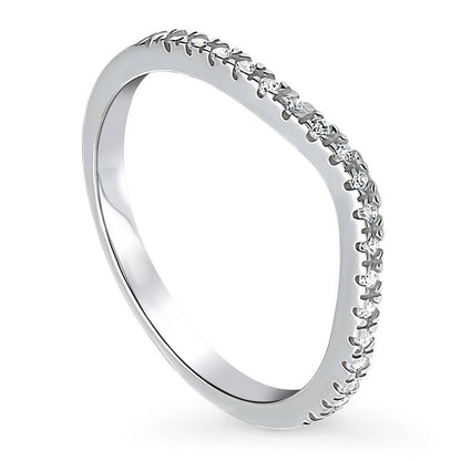 Wishbone CZ Eternity Ring in Sterling Silver