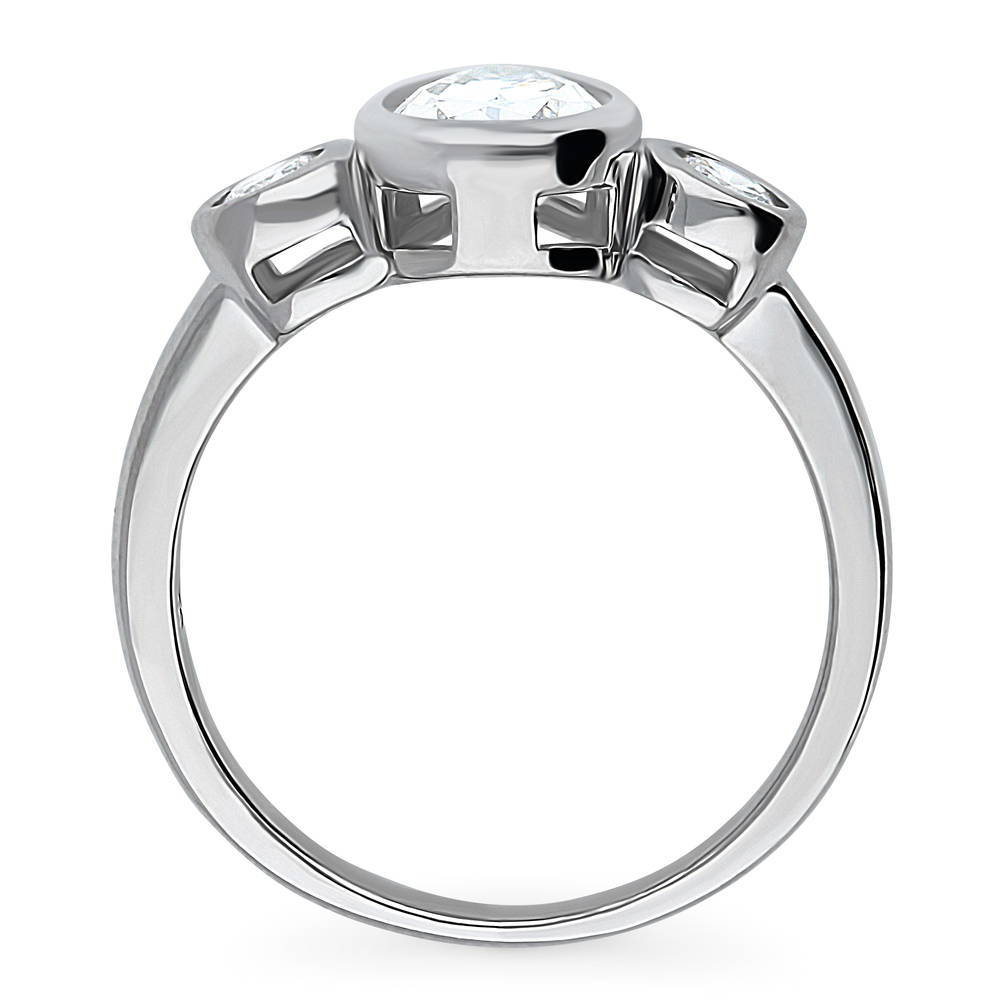 3-Stone 1.3ct Pear CZ Ring in Sterling Silver