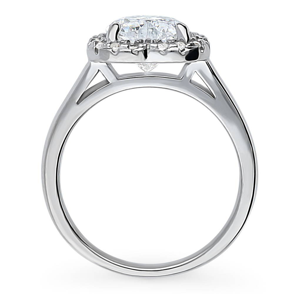 Alternate view of Halo Heart CZ Ring in Sterling Silver, 8 of 10