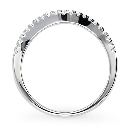 Wishbone CZ Eternity Ring in Sterling Silver
