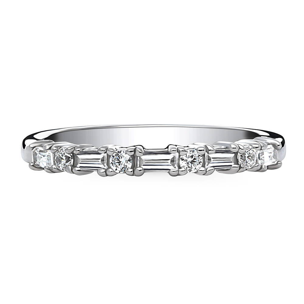 Art Deco CZ Half Eternity Ring in Sterling Silver, 1 of 11