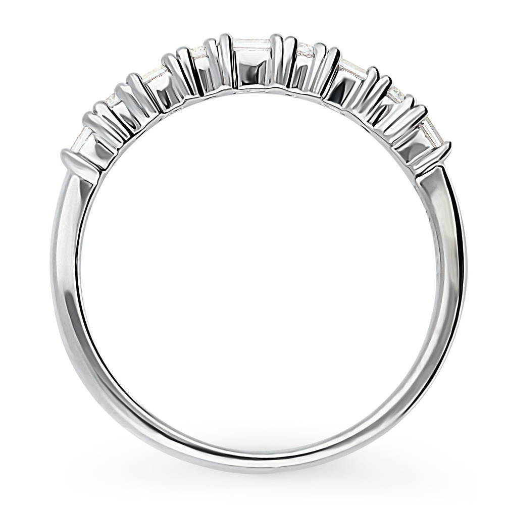 Art Deco CZ Half Eternity Ring in Sterling Silver