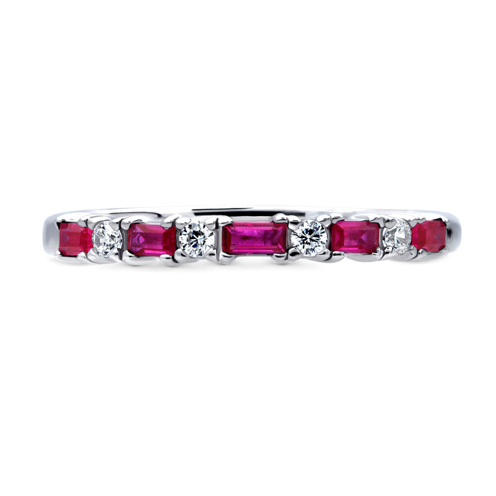 Art Deco CZ Eternity Ring in Sterling Silver