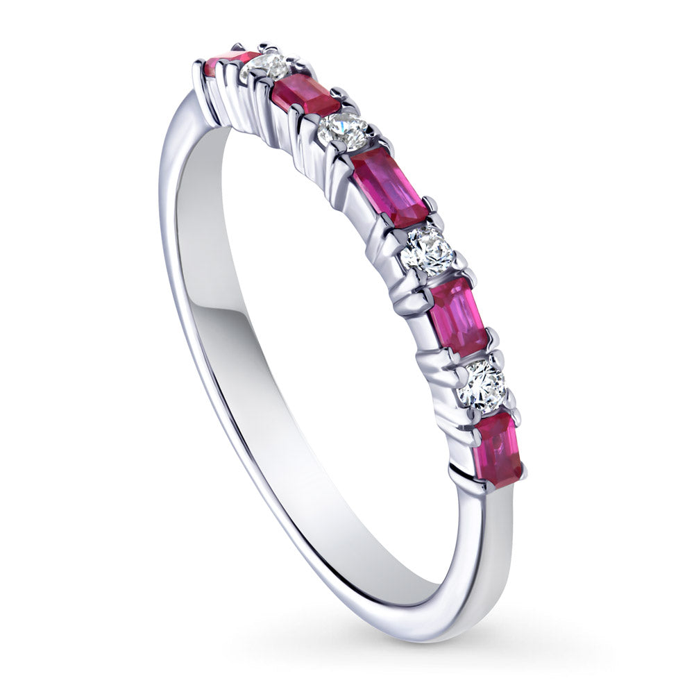 Art Deco CZ Eternity Ring in Sterling Silver