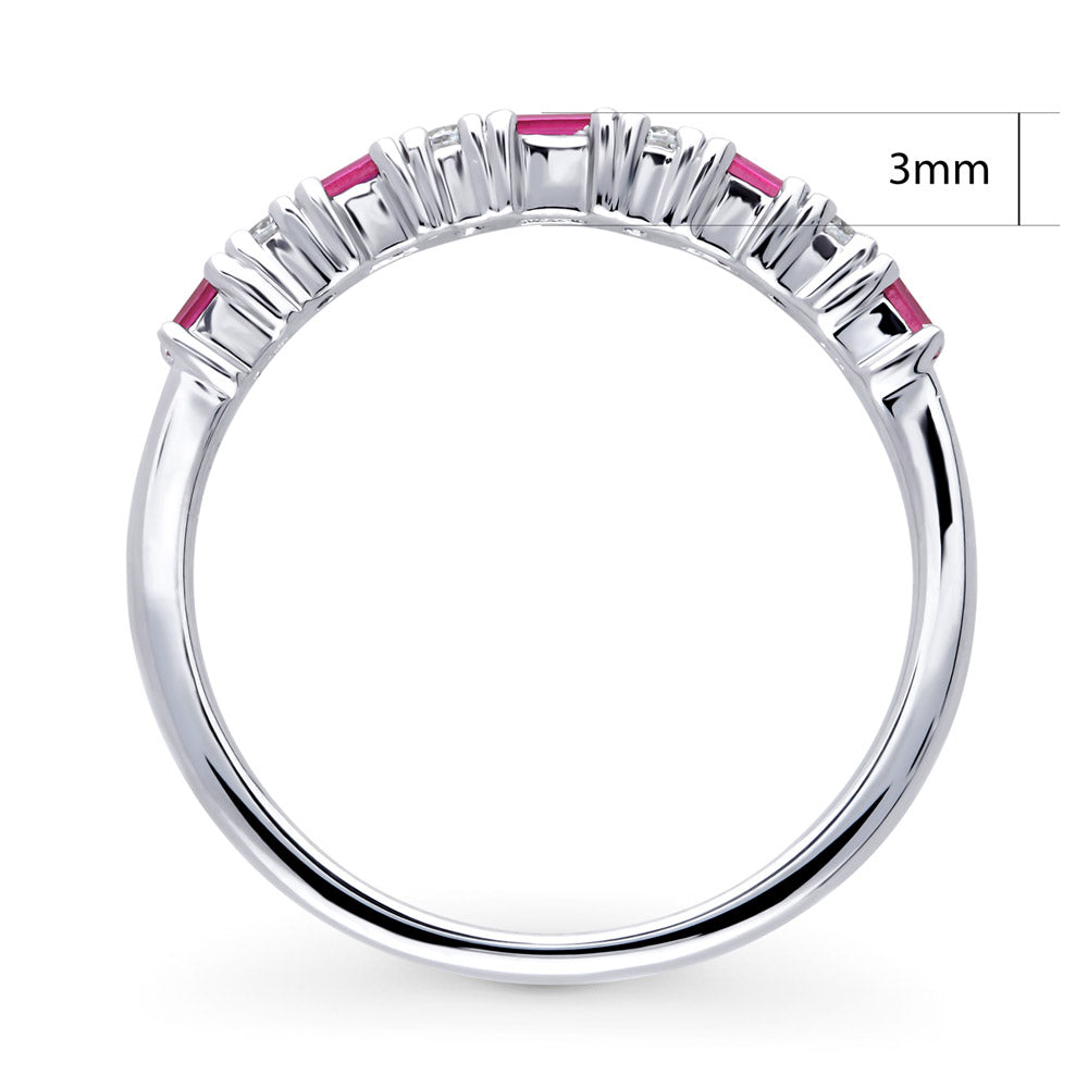 Alternate view of Art Deco CZ Half Eternity Ring in Sterling Silver