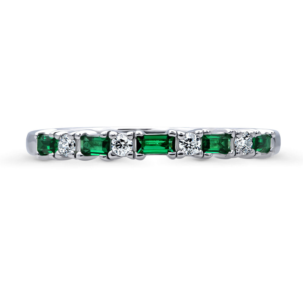 Art Deco CZ Eternity Ring in Sterling Silver