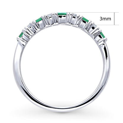 Art Deco CZ Eternity Ring in Sterling Silver
