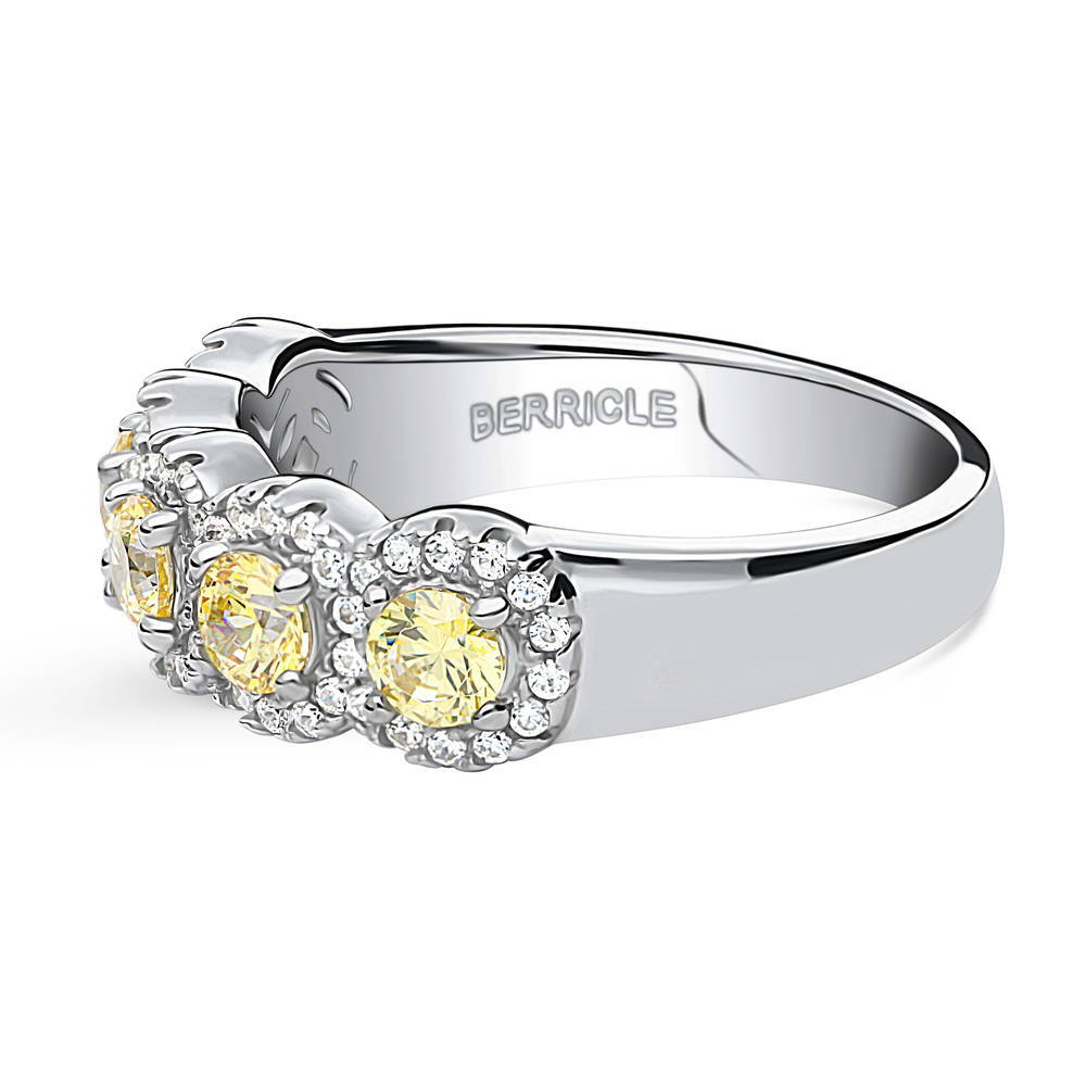 5-Stone Yellow CZ Ring in Sterling Silver