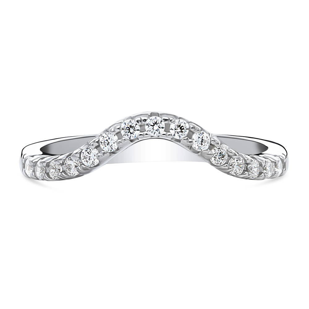 Wishbone CZ Eternity Ring in Sterling Silver, 1 of 9