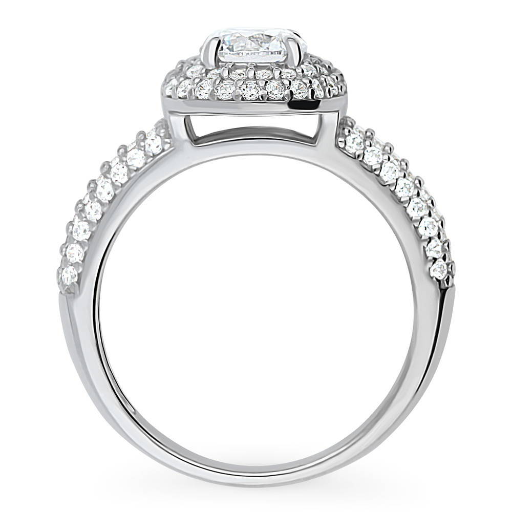 Alternate view of Halo CZ Ring in Sterling Silver, 8 of 9