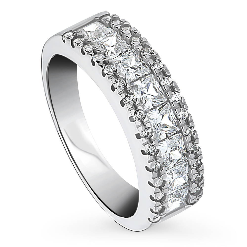 Front view of Channel CZ Eternity Ring in Sterling Silver, 4 of 12