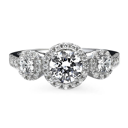 3-Stone 0.8ct CZ Ring in Sterling Silver