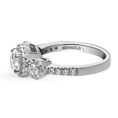 3-Stone 0.8ct CZ Ring in Sterling Silver