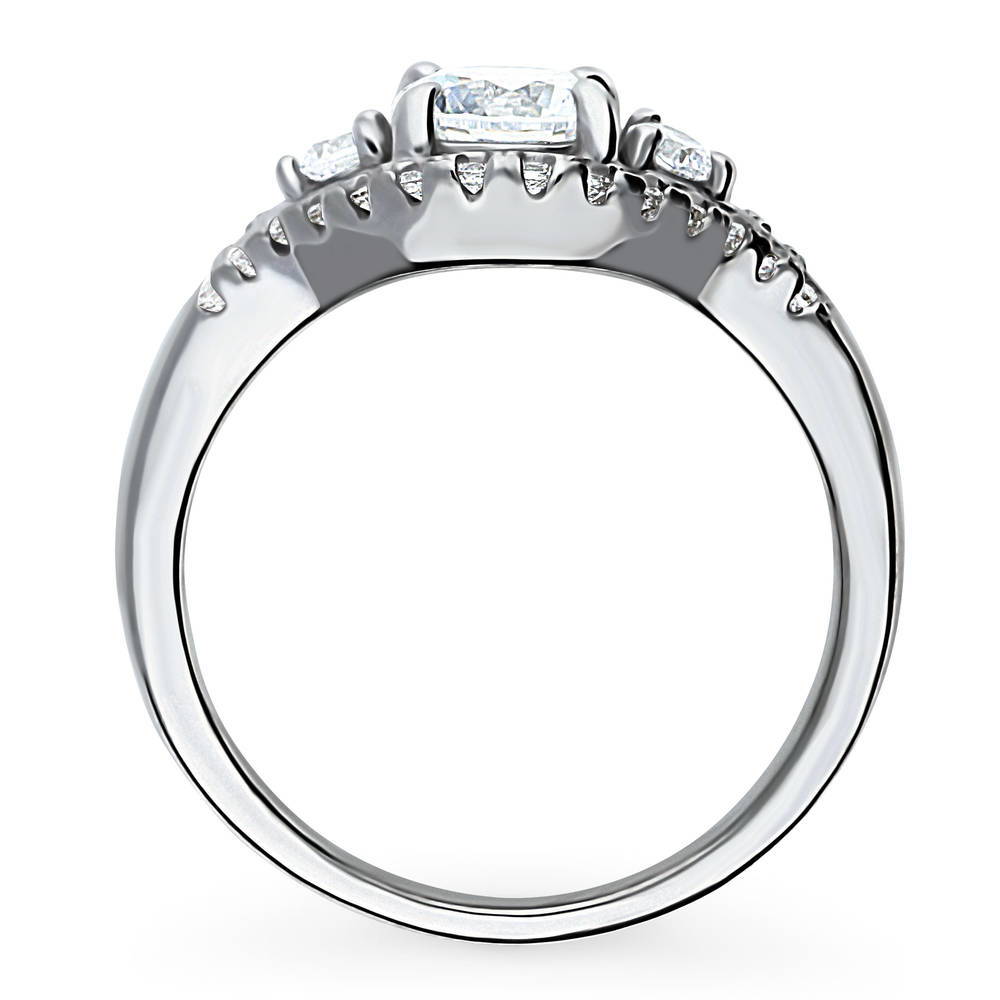 Alternate view of 3-Stone 0.8ct CZ Ring in Sterling Silver, 8 of 10