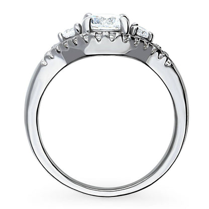 3-Stone 0.8ct CZ Ring in Sterling Silver