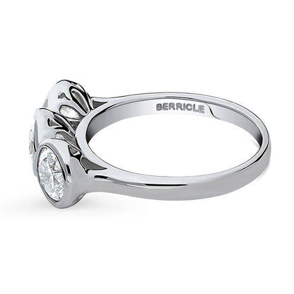 3-Stone 2.4ct CZ Ring in Sterling Silver