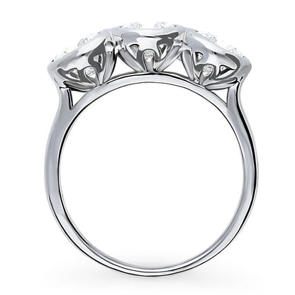 3-Stone 2.4ct CZ Ring in Sterling Silver