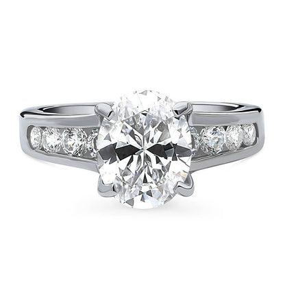 Solitaire 2.5ct Oval CZ Ring in Sterling Silver