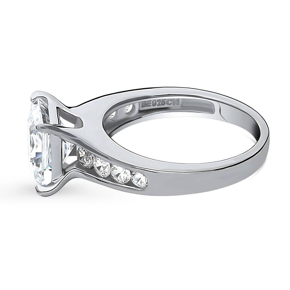 Solitaire 3ct Princess CZ Ring in Sterling Silver