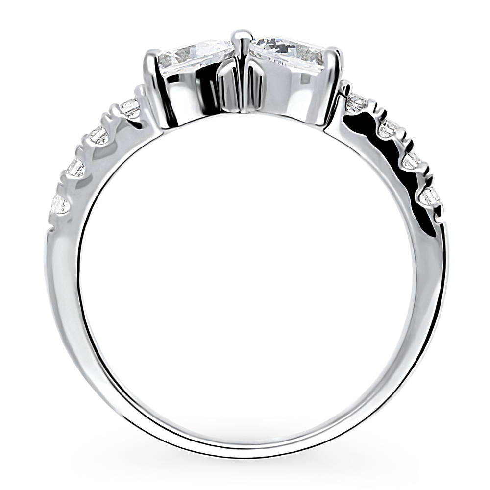 Alternate view of Bow Tie Heart CZ Ring in Sterling Silver, 8 of 9