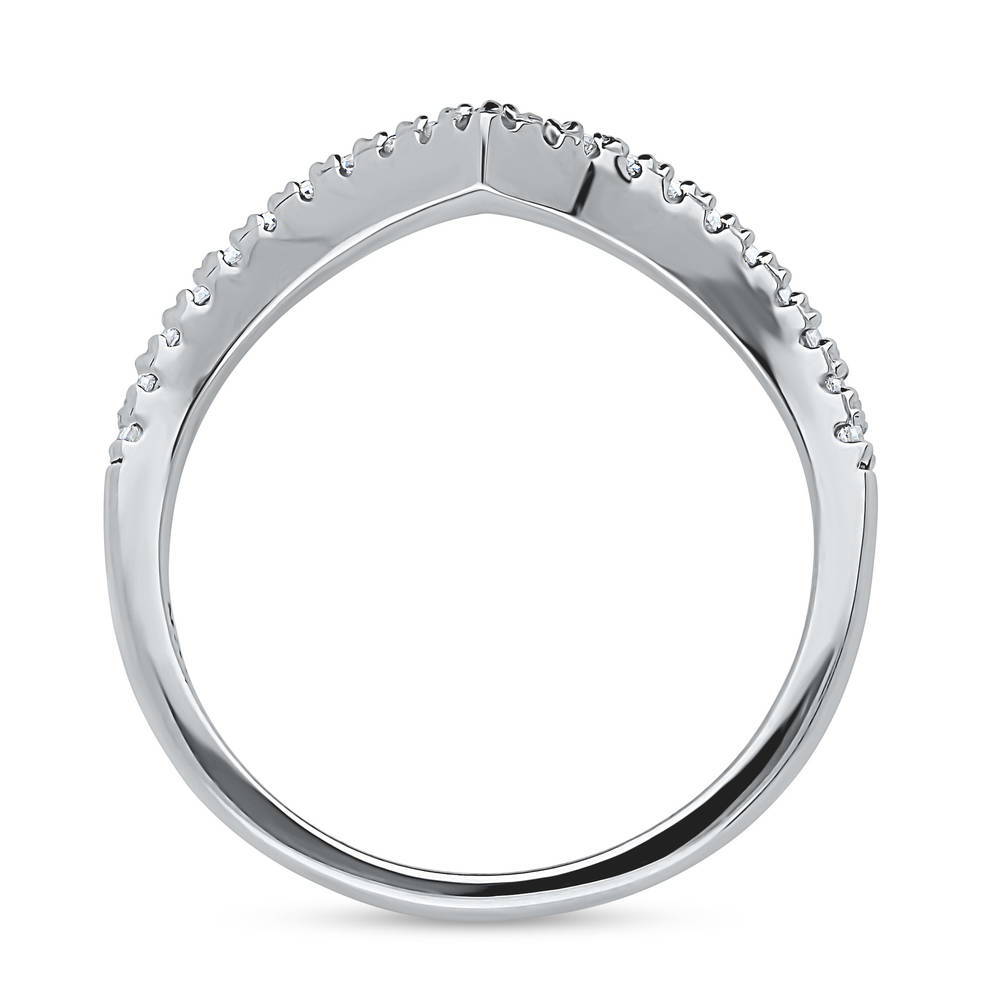Alternate view of Wishbone CZ Eternity Ring in Sterling Silver, 8 of 9