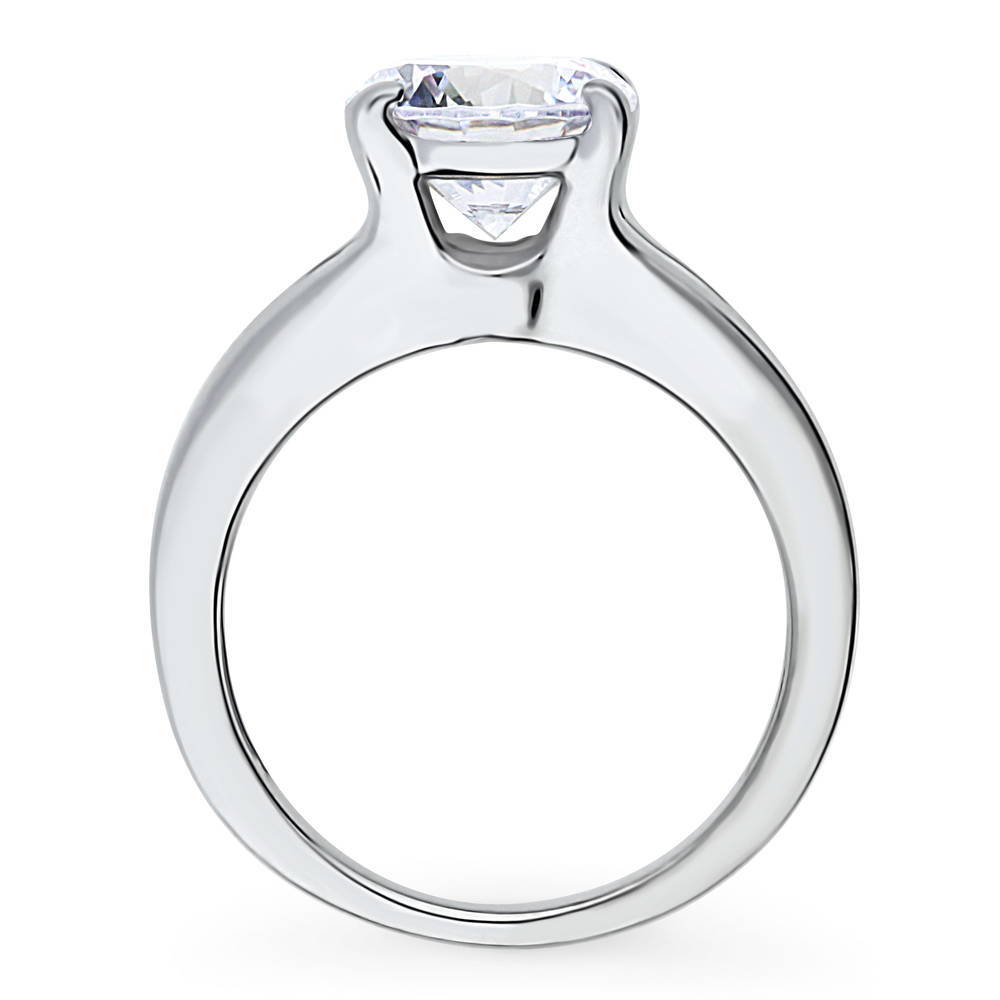 Alternate view of Solitaire 2.7ct Round CZ Ring in Sterling Silver, 8 of 13