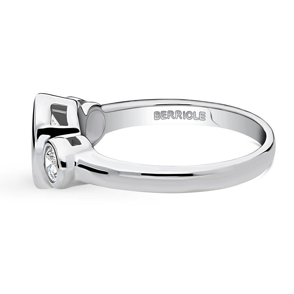 3-Stone 1.2ct Oval CZ Ring in Sterling Silver