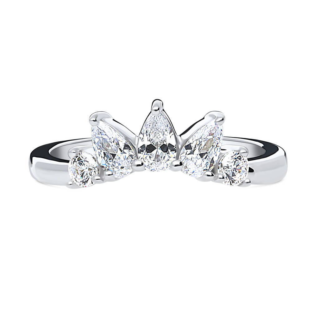 5-Stone Wishbone CZ Band in Sterling Silver