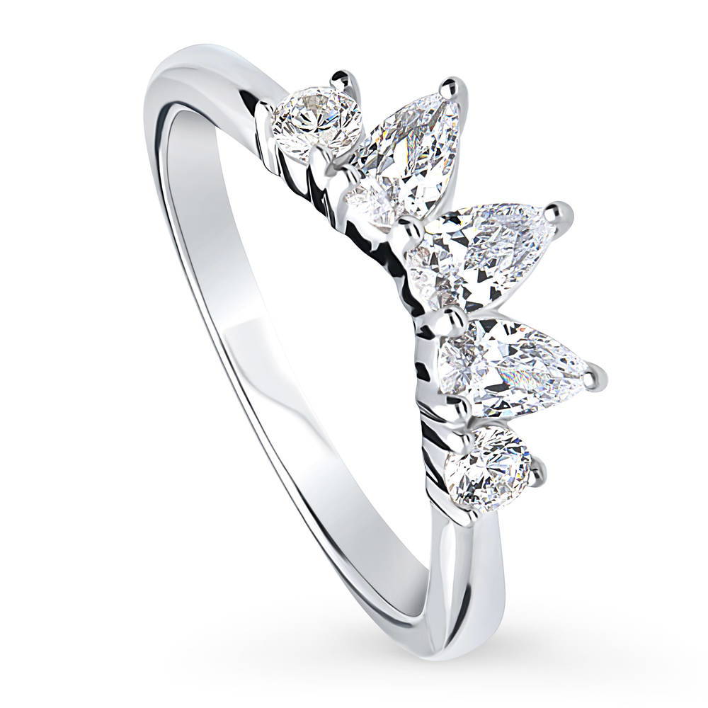 5-Stone Wishbone CZ Band in Sterling Silver
