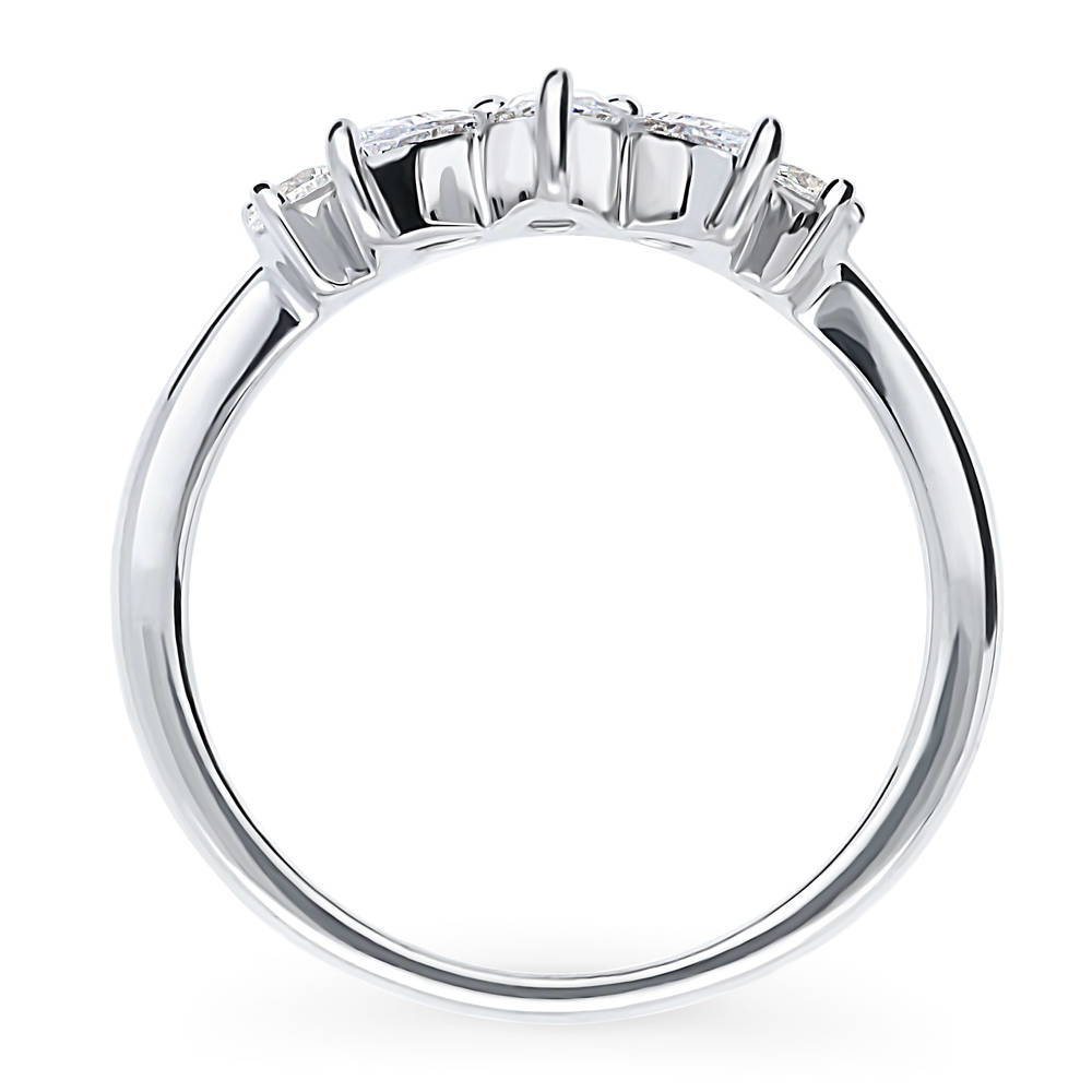 Alternate view of 5-Stone Wishbone CZ Curved Band in Sterling Silver, 8 of 9