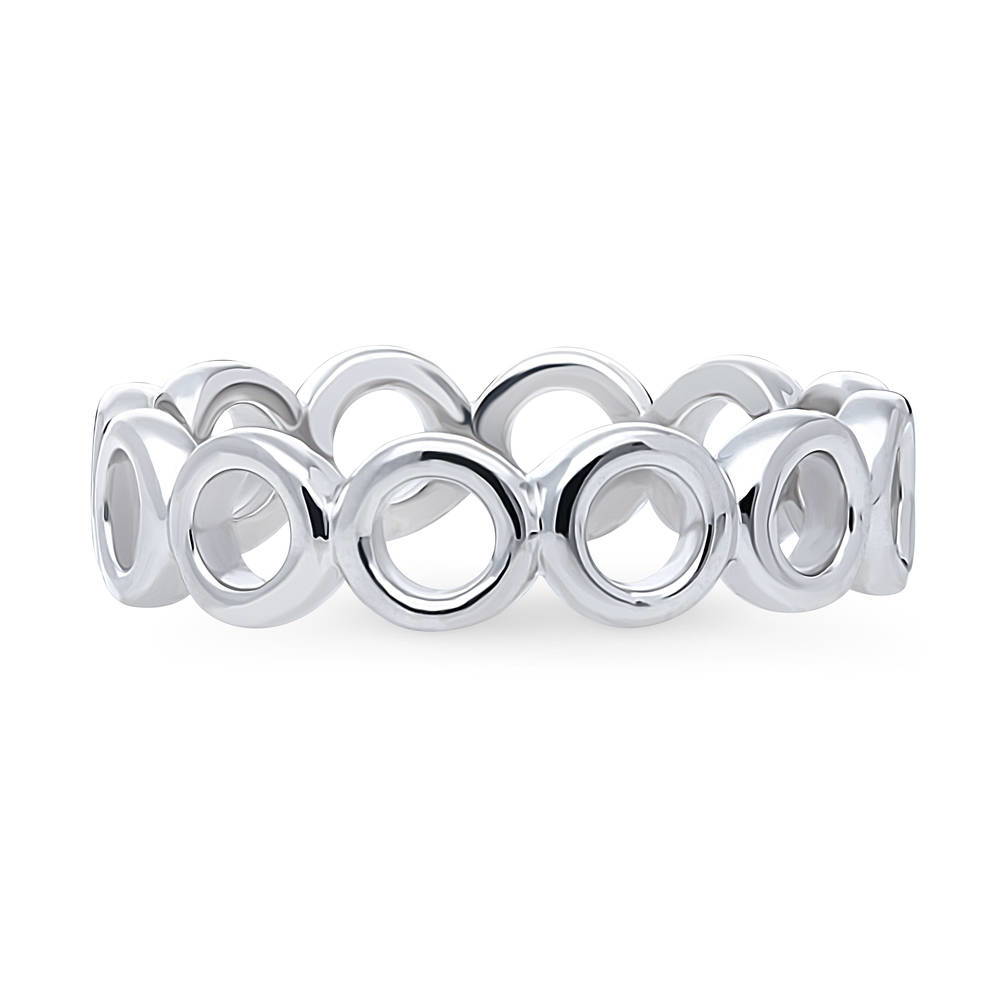Bubble Open Circle Stackable Band in Sterling Silver