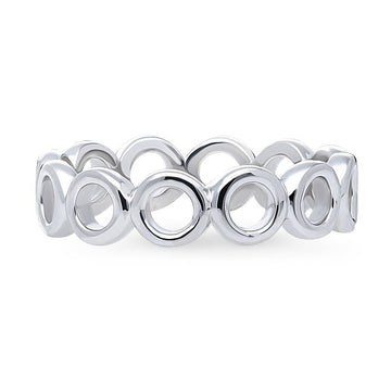 Bubble Open Circle Stackable Band in Sterling Silver