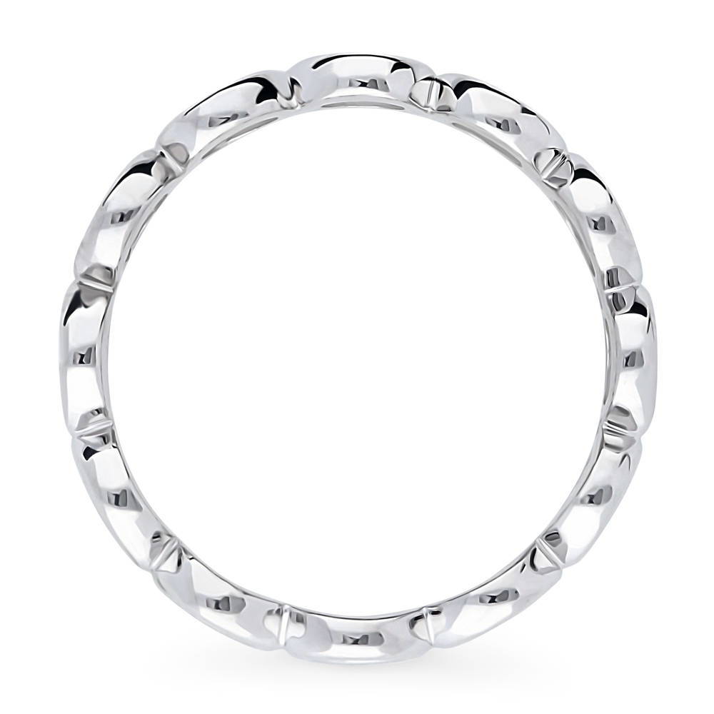 Angle view of Bubble Open Circle Band in Sterling Silver, 5 of 9
