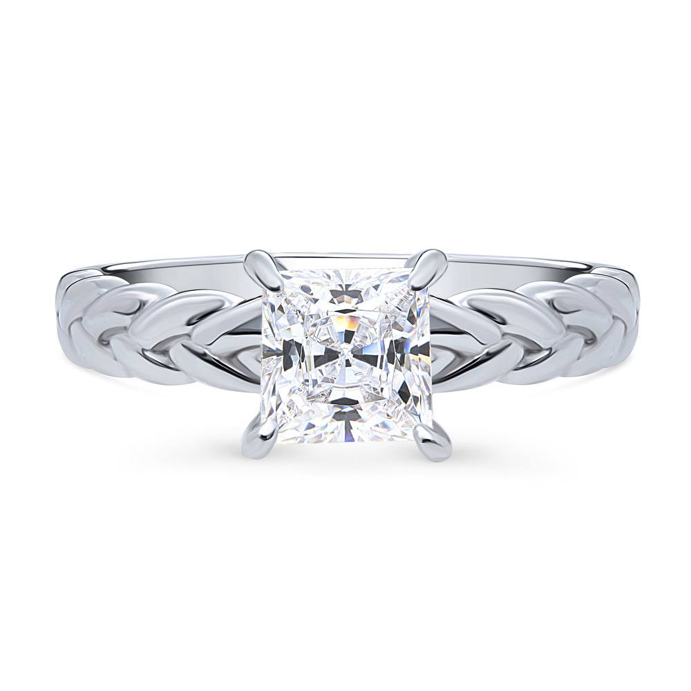 Woven Solitaire 1.2ct CZ Ring in Sterling Silver, 1 of 9