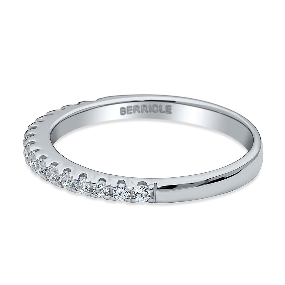 CZ Half Eternity Ring in Sterling Silver