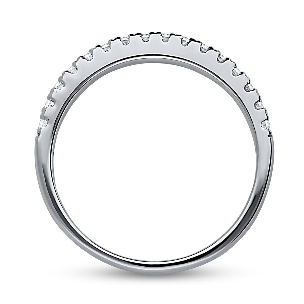 Alternate view of CZ Half Eternity Ring in Sterling Silver, 8 of 10