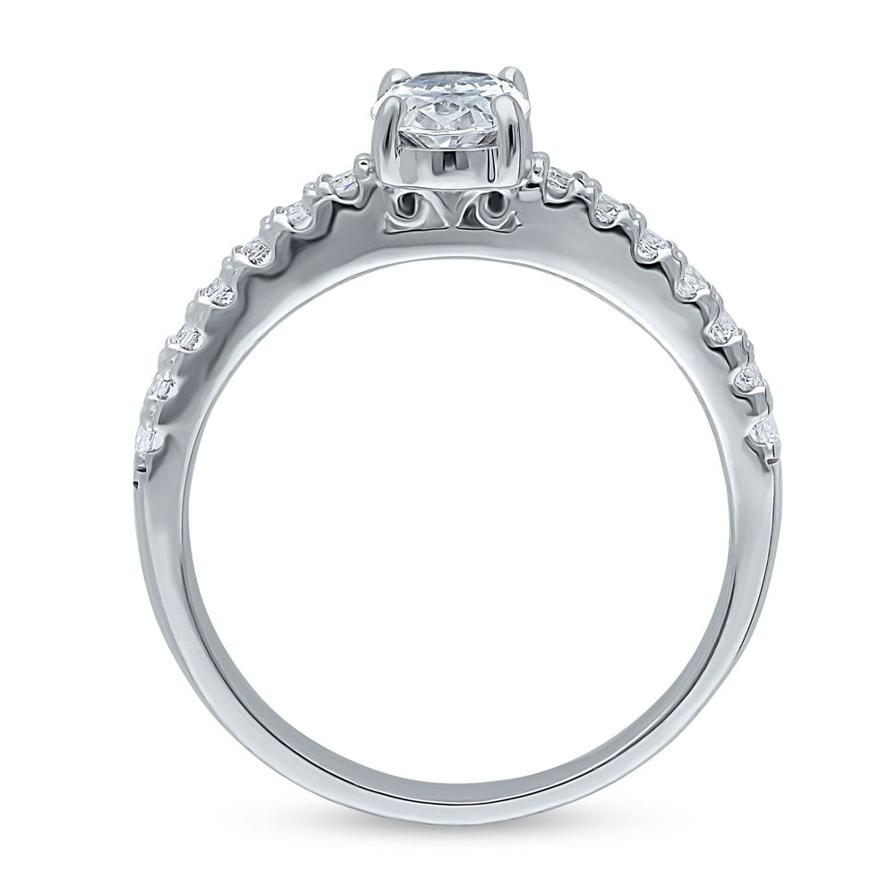 Solitaire 0.7ct Oval CZ Ring in Sterling Silver
