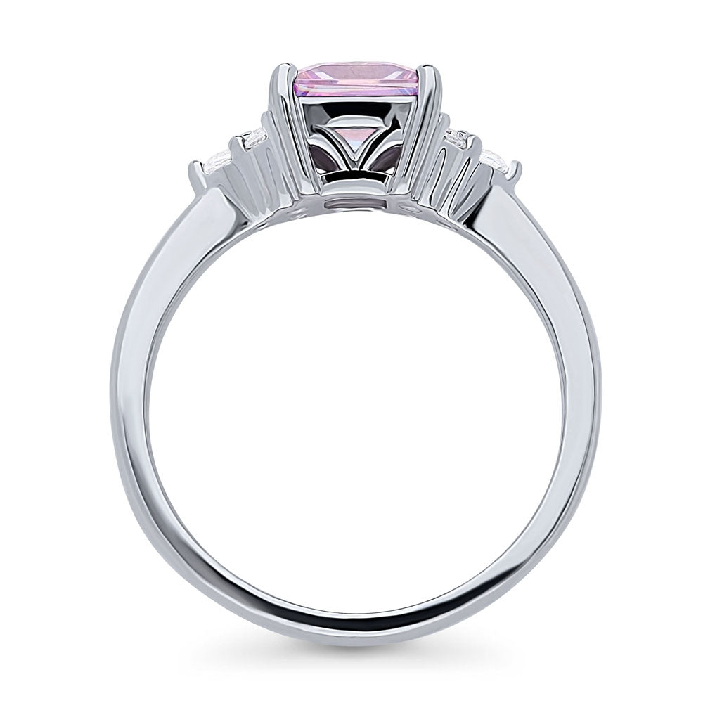 Solitaire 1.2ct Purple Princess CZ Ring in Sterling Silver